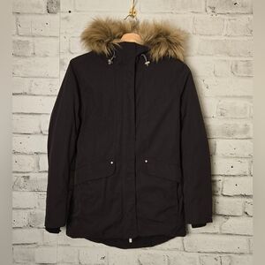 Helly Hansen Women’s XS Black Faux Fur Hood Parka Jacket Winter Coat